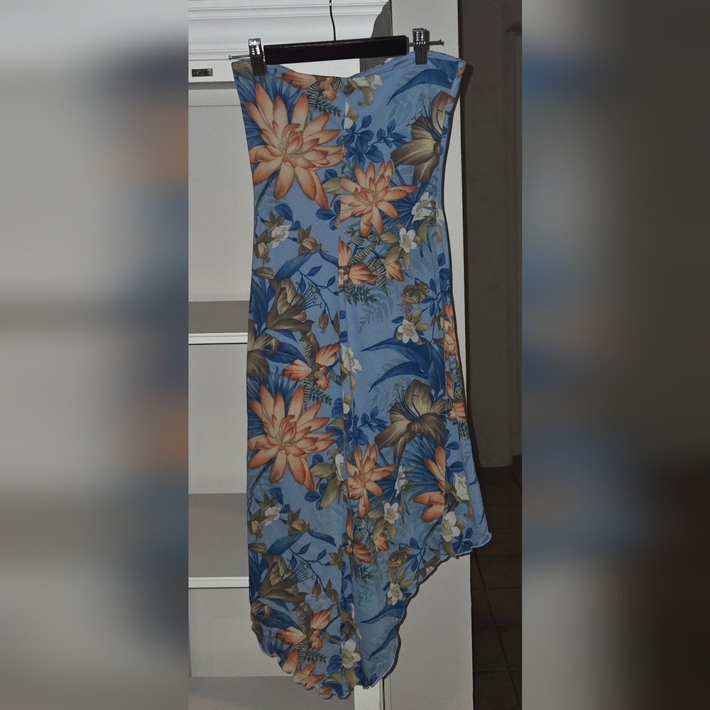 Hawaiian Strapless High Low Dress - Picture 4 of 4